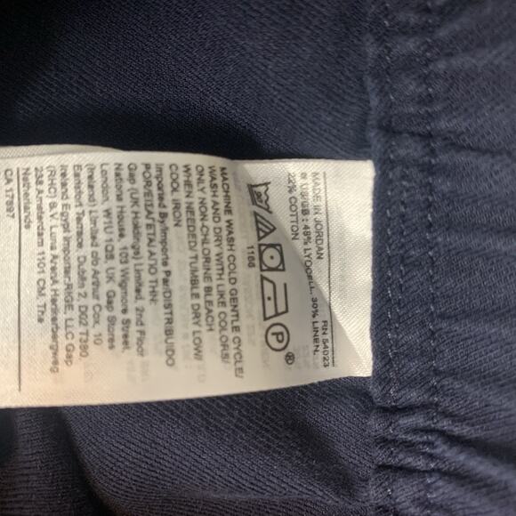 Banana Republic‎ Pants Womens XL Blue Linen Blend Pull-On Tapered Crop Casual - Picture 6 of 10